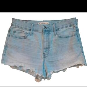 Abercrombie & Fitch Distressed Blue Denim Short Shorts Women's Size: 29/8